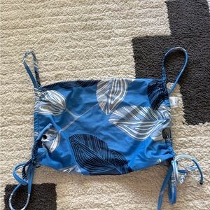 aerie Blue Leaf Print Bikini Top